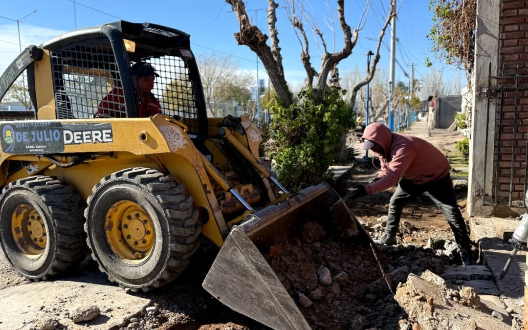 Avanza la construcción y recuperación de veredas sobre Diagonal San Martín
