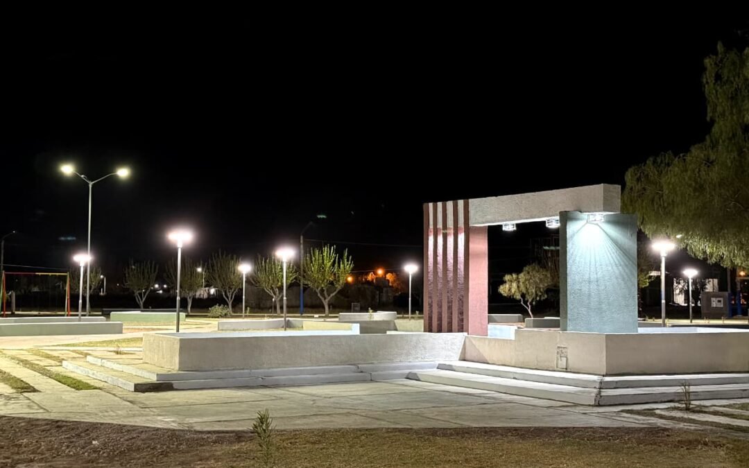 Avanza la recuperación de espacios públicos en 9 de Julio: remodelaciones en la plaza Santa Rosa de Lima, de Las Chacritas